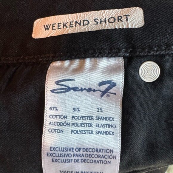 Seven 7 Womens Weekend Jean Shorts Size 10 Black Y2K Mid Rise Festival - Picture 6 of 7